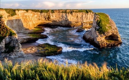 Shark Fin Cove, Santa Cruz, California - nature, cove, usa, cliffs