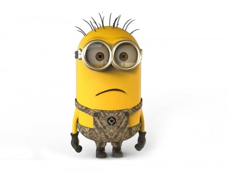 Minions (2015) - funny, glasses, cute, universal pictures, illumination entertainment, yellow, minions, white, movie