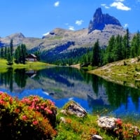 Landscape with mountain and lake