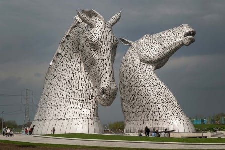 The Kelpies - Scotland - sculptures, falkirk, the kelpies, scotland