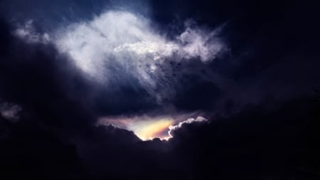 Rainbow in the Storm Clouds - wide screen, rainbow, scenery, clouds, photo, photography, nature