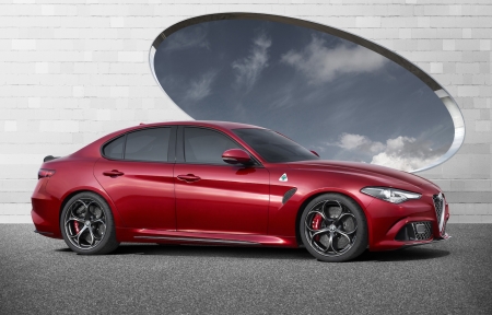 2016-Alfa-Romeo-Giulia - sports car, red, black rims, 2016