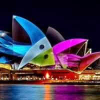 Nightscape of Sydney Opera House, Australia