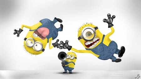 Despicable Me 2 (2013) - minions, movie, tongue, funny, fantasy, white, yellow, blue, despicable me 2, cute