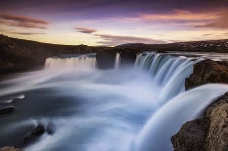 Waterfall - nature, beauty, sunset, waterfall