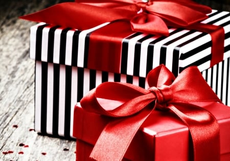 Gifts - christmas, black, white, craciun, red, valentine, box, gift, bow, stripes