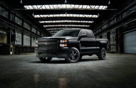 2015-Chevy-Silverado-Blackout-Edition - Bowtie, Truck, Black, Gm