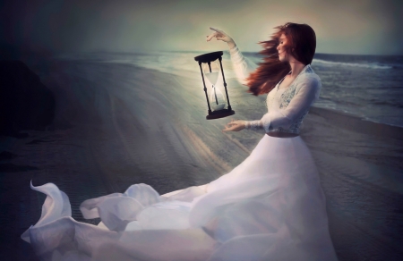 Time after Time â™¥ - woman, redhead, beach, girl, beautiful, fantasy