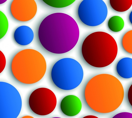 3d background - dots, yellow, blue, red