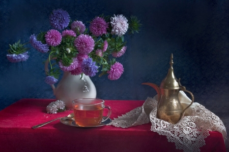 Arabian Coffee - flowers, vase, still life, coffee