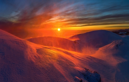 Amazing Sunset - mountains, nature, amazing, sunset