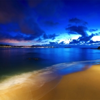 Sand Beach at Night