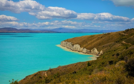 Nature View - sky, mountain, sea, clouds