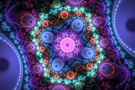 Fractals - purple, pink, abstract, blue, orange, texture, luminos, fractal, colorful, green