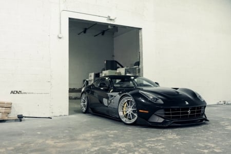 Ferrari-F12-Berlinetta - sports car, black, ferrari, custom wheels