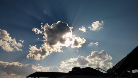 Clouds covering sun in summer - sky, summer, clouds, sun