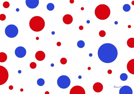 Dots - abstract, white, by cehenot, blue, red, texture, dot