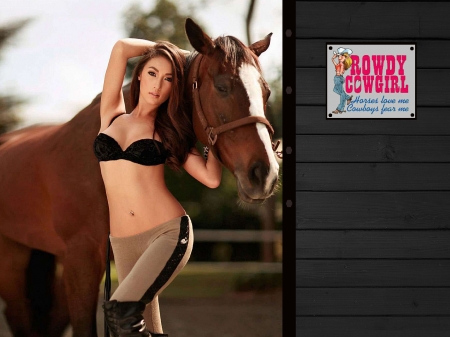 I Love Horses - girls, women, style, fun, models, female, fashion, cowgirls, western, brunettes, horses, ranch, barns