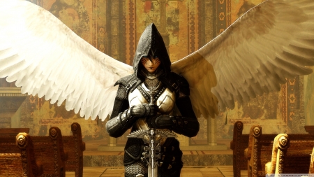 angel warrior - sword, angel, armour, warrior