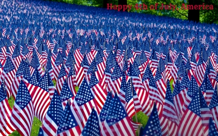 Happy 4th of July, America - abstract, photo, usa, flags