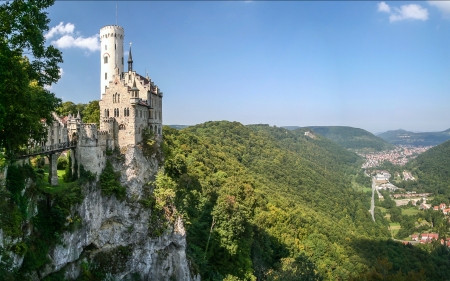 Lichtenstein Castle, Germany - medieval, valley, castle, germany