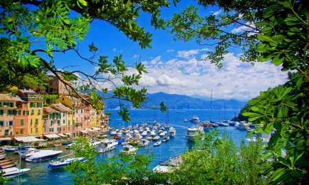 Perfect summer in Italy - greenery, summer, vacation, beautiful, perfect, resort, rest, boats, sailing, view, italy, sky