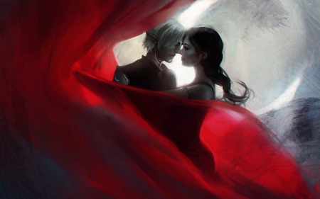 In love - Fantasy, Red, Love, Couple