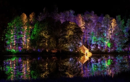 Park at night 5 - Light, Park, Nature, Night