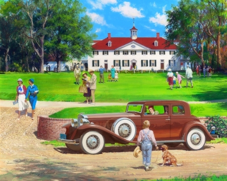 Maranon V-16 - 1933 - cars, people, attractions in dreams, old car, retro, 1933, Maranon V-16, love four seasons, draw and paint