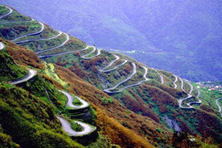 Wonderful quirky road - road, nature, mountain, quirky