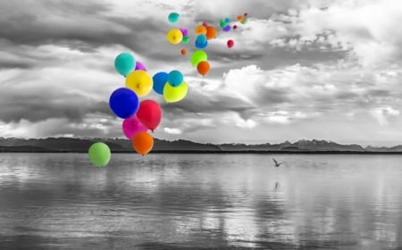 Let me color your World - sky, balloons, abstract, photography