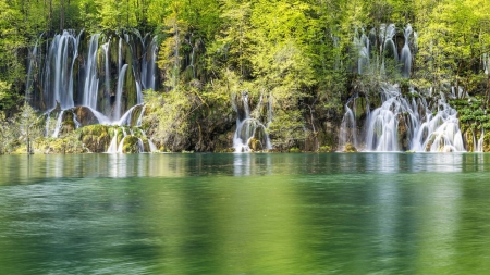 waterfall - fun, nature, waterfall, forest, cool