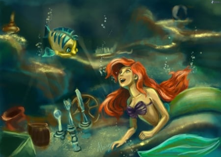 Mermaid - mermaid, fish, swimming, underwater