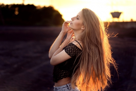 Model - girl, women, hairs, Model