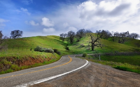 country road - cool, road, field, fun, nature