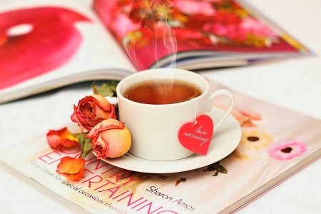 Good Morning - rose, tea, love, cup