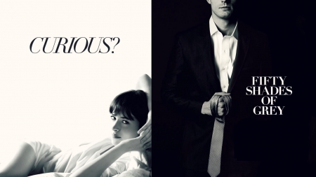 Fifty Shades of Grey (2015) - actor, Dakota Johnson, collage, girl, Jamie Dornan, fifty shades of grey, actress, black, white, woman, movie, couple