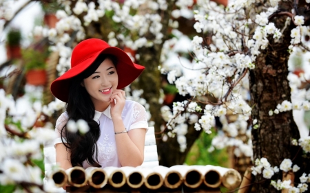 Asian Beauty - spring, girl, beauty, hat