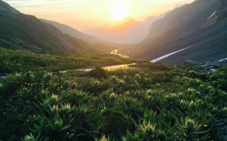 Nature - river, mount, nature, tree