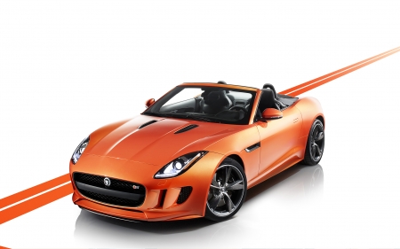 jaguar f type black pack - jaguar, convertible, orange, british