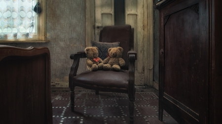 Teddy - photo, Teddy, doll, chair