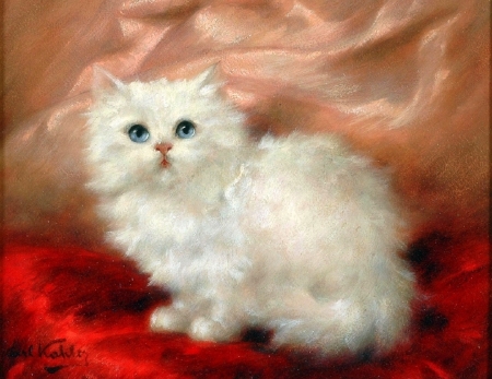 Fluffy Cat - fluffy, kitten, cute, cats, lovely, love four seasons, draw and paint, animals