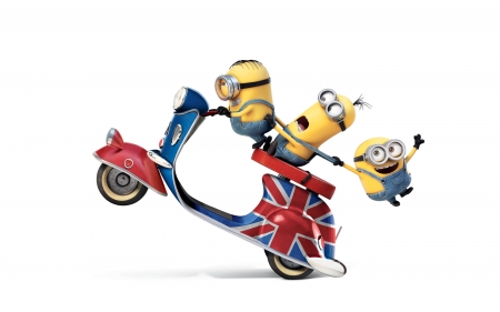 Minions (2015) - white, minions, yellow, movie, red, blue, funny, fantasy