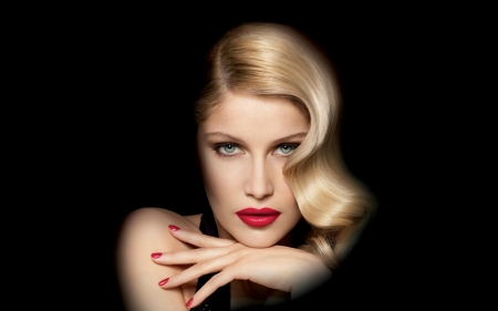 Laetitia Casta - woman, actress, laetitia casta, girl, model, face, red, blac, blonde