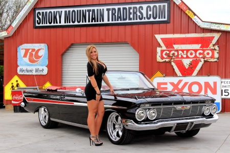 1961-Chevy-Impala-SS-Convertible - gm, classic, black, model, babe