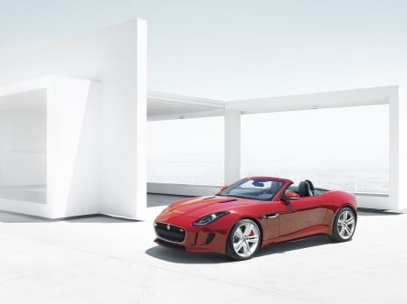 jaguar f type - jaguar, convertible, british, red