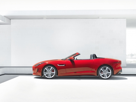 jaguar f type - red, british, convertible, jaguar