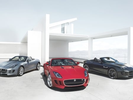 jaguar f type - jaguar, convertible, british, red