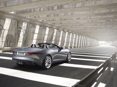 jaguar f type - grey, jaguar, convertible, british