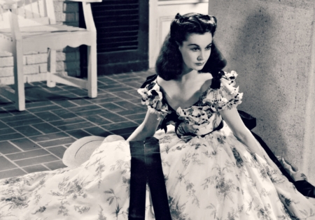 Gone with the Wind (1939) - black, beauty, actress, bw, gone with the wind, girl, white, scarlett, vivien leigh, movie, woman